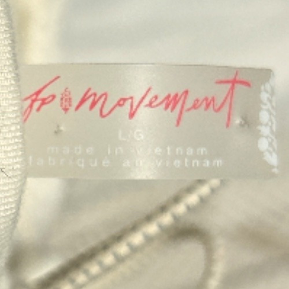 Free People Movement Knit 1/2 Zip Sweetest Pulllover Sweater Ivory Iridescent L - Picture 7 of 8